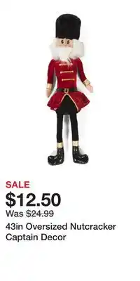 TJ Maxx 43in Oversized Nutcracker Captain Decor offer