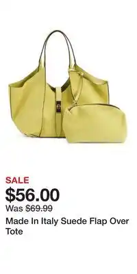 TJ Maxx Made In Italy Suede Flap Over Tote offer