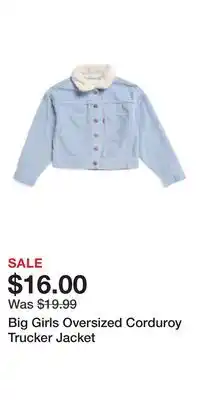 TJ Maxx Big Girls Oversized Corduroy Trucker Jacket offer