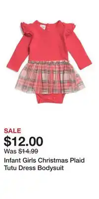 TJ Maxx Infant Girls Christmas Plaid Tutu Dress Bodysuit offer