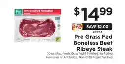 ShopRite Pre Grass Fed Boneless Beef Ribeye Steak offer