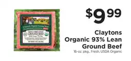ShopRite Claytons Organic 93% Lean Ground Beef offer