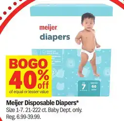 Meijer Meijer Disposable Diapers offer