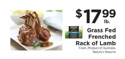 ShopRite Grass Fed Frenched Rack of Lamb offer