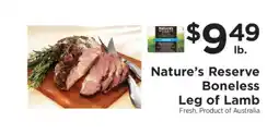 ShopRite Nature's Reserve Boneless Leg of Lamb offer