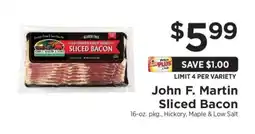 ShopRite John F Martin Sliced Bacon offer