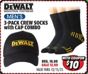 Big 5 DeWalt Men's Crew Socks with Cap Combo - 3-Pack offer