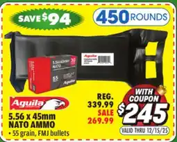 Big 5 Aguila 5.56 x 45mm NATO 55GR 450 Round offer