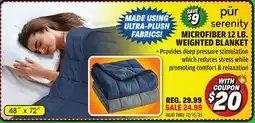Big 5 Pur Serenity Microfiber 12 lb. Weighted Blanket offer