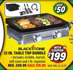 Big 5 Blackstone 22 Gas Tabletop 2-Burner Griddle Bundle offer