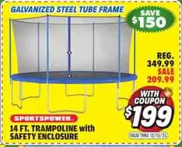 Big 5 SPORTSPOWER 14 FT. TRAMPOLINE with SAFETY ENCLOSURE offer
