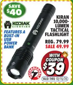 Big 5 Kodiak Kiran Rechargeable 10,000 Lumen Tactical Flashlight offer