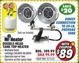 Big 5 Mr. Heater Double-Head Tank Top Heater offer