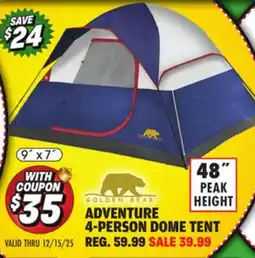 Big 5 Golden Bear Adventure 4-Person Dome Tent offer