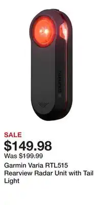 Cabela's Garmin Varia RTL515 Rearview Radar Unit with Tail Light offer