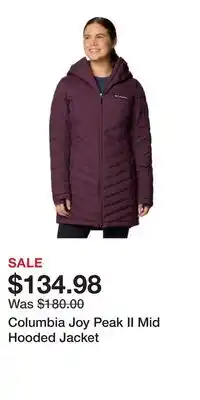 Cabela's Columbia Joy Peak II Mid Hooded Jacket offer