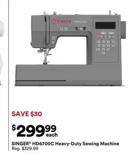 Michaels SINGer HD6700c Heavy-Duty Sewing machine offer