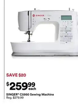 Michaels SINGer C5950 Sewing machine offer