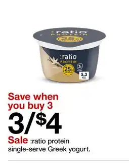 Target ratio protein single-serve Greek yogurt offer