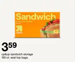 Target up & up sandwich storage 150 - ct. seal top bags offer