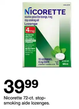 Target Nicorette 72-ct. stop-smoking aide lozenges offer