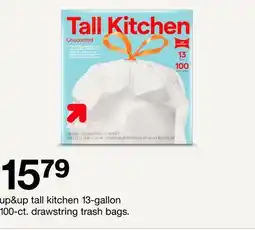 Target up & up tall kitchen 13 - gallon 100 - ct. drawstring trash bags offer