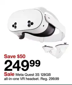 Target Meta Quest 3S 128GB all-in-one VR headset offer