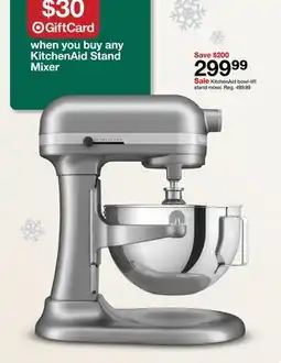 Target KitchenAid bowl-lift stand mixer offer