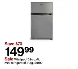 Target Whirlpool 3.1-cu.-ft. mini refrigerator offer