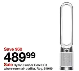Target Dyson Purifier Cool PC1 whole-room air purifier offer