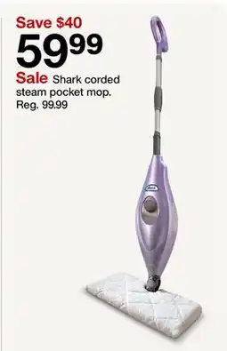 Target Shark corded steam pocket mop offer