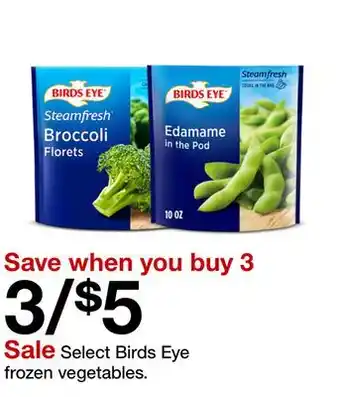 Target Select Birds Eye frozen vegetables offer