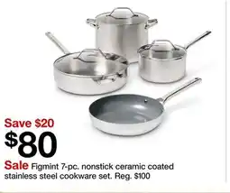 Target Figmint 7-pc. nonstick ceramic coated stainless steel cookware set offer