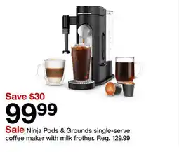 Target Ninja Pods & Grounds single-serve coffee maker with milk offer