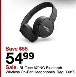 Target JBL Tune 670NC Bluetooth Wireless On-Ear Headphones offer