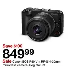 Target Canon EOS R50 V + RF-S14-30mm mirrorless camera offer