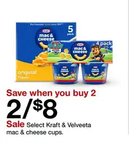 Target Select Kraft & Velveeta mac & cheese cups offer