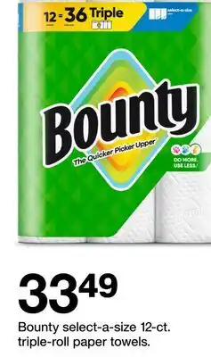 Target Bounty select-a-size 12-ct. triple-roll paper towels offer