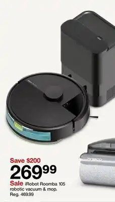 Target iRobot Roomba 105 robotic vacuum & mop offer