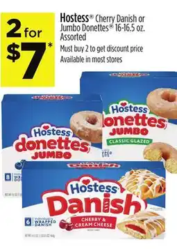 Dollar General Hostess Cherry Danish or Jumbo Donettes offer