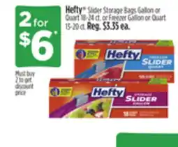 Dollar General Hefty Slider Storage Bags Gallon or Quart 18-24 ct. or Freezer Gallon or Quart 13-20 ct offer