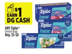 Dollar General ANY Ziploc Freezer Bags offer