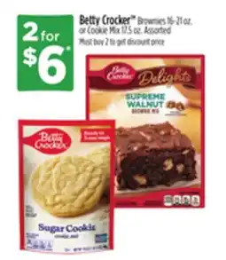 Dollar General Betty Crocker TM Brownies 16-21 oz. or Cookie Mix 17.5 oz offer