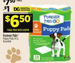 Dollar General Forever Pals Puppy Pads offer