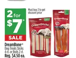 Dollar General DreamBone Dog Treats Sticks 4 ct. or Rolls 2 ct offer