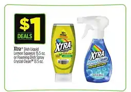 Dollar General Xtra Dish Liquid Lemon Squeeze 15.5 oz. or Foaming Dish Spray Crystal Clean 13.5 oz offer