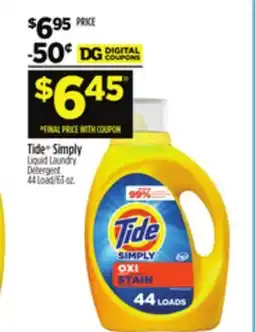 Dollar General Tide Simply Liquid Laundry Detergent offer