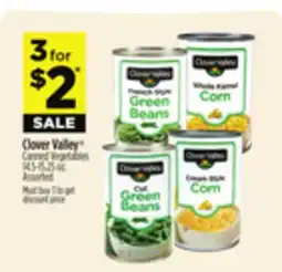 Dollar General Clover Valley Canned Vegetables offer