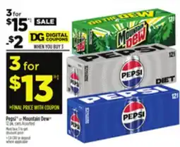 Dollar General Pepsi or Mountain Dew offer
