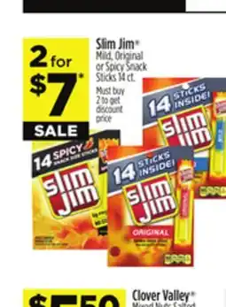 Dollar General Slim Jim Mild, Original or Spicy Snack Sticks offer